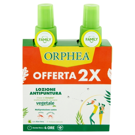 Orphea Lozione Antipuntura vegetale Family 2 x100 ml